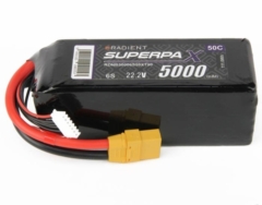 RADIENT SUPERPAX 6S 5000mAh 22.2V 50C Lipo XT90