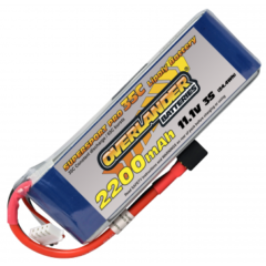 OVERLANDER 3S 2200MAH SUPER SPORT LI-PO. 35C WITH FITTED T STYLE CONNECTOR 11.1v