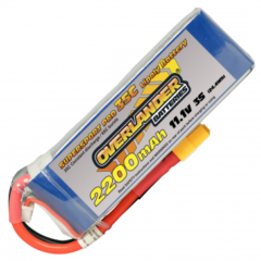 OVERLANDER 3S 2200MAH SUPER SPORT LI-PO. 35C  WITH FITTED XT60 CONNECTOR 11.1v