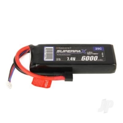 LiPo 2S 6000mAh 7.4V 25C HCT(T Style)