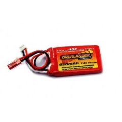 450mAh 2S 7.4v 40C LiPo Battery for Blade 130X - Overlander Extreme