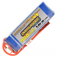 900mAh 2S 7.4v 35C LiPo Battery - Overlander Supersport Pro