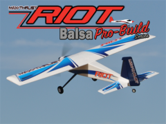 MAX THRUST PRO-BUILT BALSA RIOT KIT BLUE - IC OR ELECTRIC