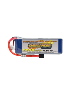 OVERLANDER 4S 2200MAH SUPER SPORT LI-PO. 35C WITH FITTED T STYLE CONNECTOR 14.8v